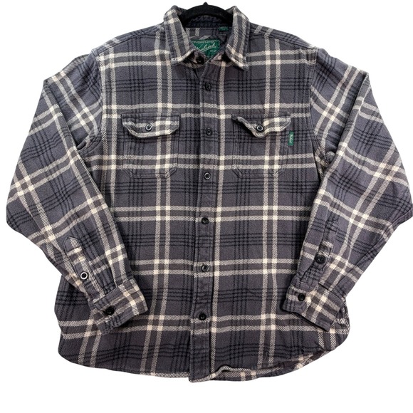 Woolrich Other - Woolrich Shirt Flannel Plaid 100% Cotton Large Gray Outdoor Heritage